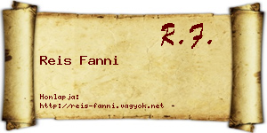 Reis Fanni névjegykártya